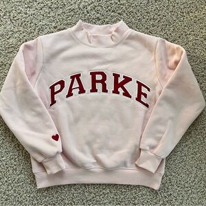 Parke Valentine’s Varsity Mockneck 
Color: Peony/Crimson Size:Small/Medium